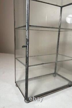 Rare antique collectible store display metal glass countertop cabinet case