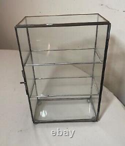 Rare antique collectible store display metal glass countertop cabinet case