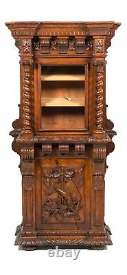 Rare freemasons masonic victorian oak display cabinet heavily carved 1 of a kind