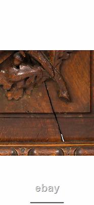 Rare freemasons masonic victorian oak display cabinet heavily carved 1 of a kind