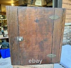 Rare small Primitive hanging corner cupboard cabinet