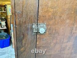 Rare small Primitive hanging corner cupboard cabinet