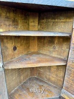 Rare small Primitive hanging corner cupboard cabinet