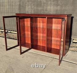 Rasmus of Denmark Rosewood Curio Cabinet Danish Modern Lighted Display