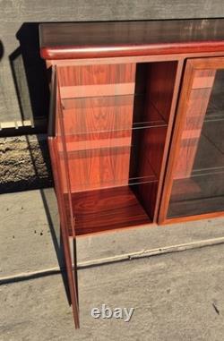 Rasmus of Denmark Rosewood Curio Cabinet Danish Modern Lighted Display