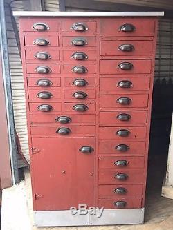 Red Multi-Drawer Cabinet