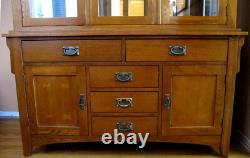 Red Oak China Cabinet Arts & Crafts Mission Style