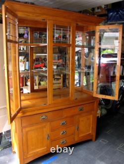 Red Oak China Cabinet Arts & Crafts Mission Style