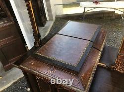 Renaissance Rosewood Incised Credenza With Mirror