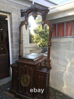 Renaissance Rosewood Incised Credenza With Mirror