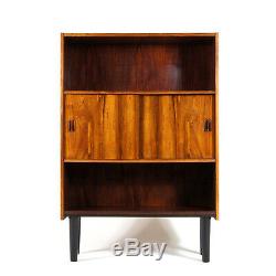 Retro Vintage Danish Modern High Rosewood Bookcase Book Drinks Cabinet 1960s 70s