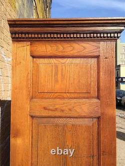 Row of Four Antique Late 19th Century Oak Police Lockers