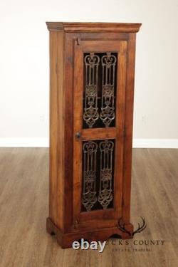 Rustic European Style Tall Narrow Single Door Cabinet