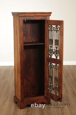 Rustic European Style Tall Narrow Single Door Cabinet