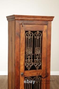 Rustic European Style Tall Narrow Single Door Cabinet