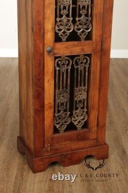 Rustic European Style Tall Narrow Single Door Cabinet