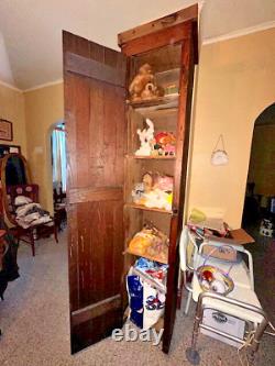 Rustic Farmhouse Antique Pine Chimney Cupboard 7.2' Tall