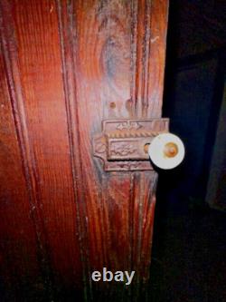 Rustic Farmhouse Antique Pine Chimney Cupboard 7.2' Tall