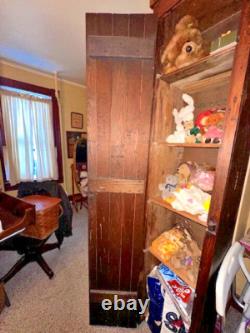Rustic Farmhouse Antique Pine Chimney Cupboard 7.2' Tall