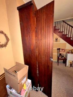 Rustic Farmhouse Antique Pine Chimney Cupboard 7.2' Tall