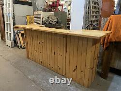 Rustic Knotty Pine Northern Lodge Cabin Style Eight Foot (8') Dry Bar Surround