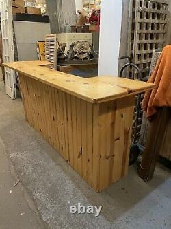 Rustic Knotty Pine Northern Lodge Cabin Style Eight Foot (8') Dry Bar Surround