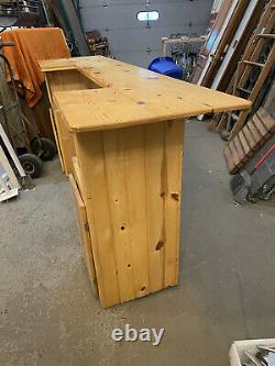 Rustic Knotty Pine Northern Lodge Cabin Style Eight Foot (8') Dry Bar Surround