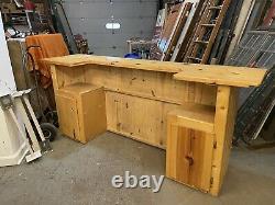 Rustic Knotty Pine Northern Lodge Cabin Style Eight Foot (8') Dry Bar Surround