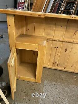 Rustic Knotty Pine Northern Lodge Cabin Style Eight Foot (8') Dry Bar Surround