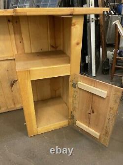 Rustic Knotty Pine Northern Lodge Cabin Style Eight Foot (8') Dry Bar Surround