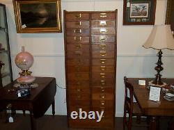 S21 Antique Oak File Cabinet Originally in Allen's Hardware, Clinton, NY c 1900