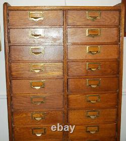 S21 Antique Oak File Cabinet Originally in Allen's Hardware, Clinton, NY c 1900