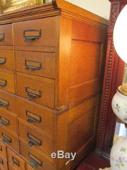 S38 antique oak multi drawer file unit cabinet Yamman & Erbe Mfg Rochester NY