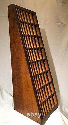 SALE 20% OFF Antique Letterpress Printer's Oak Triangle Cabinet 10x10.5x31