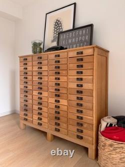SALE Antique 1890s Oak Apothecary Cabinet, Tin Drawer Chest, Storage Cabinet
