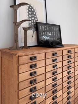 SALE Antique 1890s Oak Apothecary Cabinet, Tin Drawer Chest, Storage Cabinet