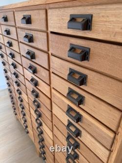 SALE Antique 1890s Oak Apothecary Cabinet, Tin Drawer Chest, Storage Cabinet