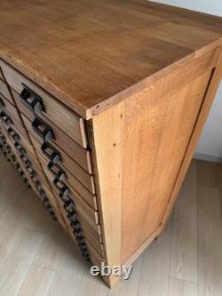 SALE Antique 1890s Oak Apothecary Cabinet, Tin Drawer Chest, Storage Cabinet