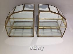 Set Of 3 Table Top Or Wall Mounted Art Deco Style Glass Curio Mirrored Cabinets