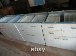 ST CHARLES Vintage Kitchen Metal Cabinets with Corian Center Island Large Lot