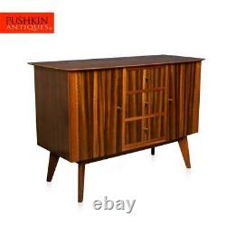 STYLISH 20thC ZEBRA WOOD SIDEBOARD BY MORRIS OF GLASGOW c. 1950