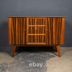 STYLISH 20thC ZEBRA WOOD SIDEBOARD BY MORRIS OF GLASGOW c. 1950