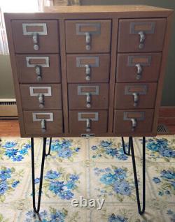 Sale! Vintage Worden Library Card Catalog 12 Drawer Maple