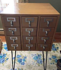 Sale! Vintage Worden Library Card Catalog 12 Drawer Maple