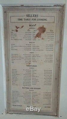 Sellers Hoosier Oak Kitchen Cabinet 1920-1930s With Menu & Shopping Inserts