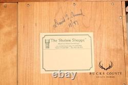 Shaker Shoppe Cherry Stepback Cupboard With Glass Door Hutch