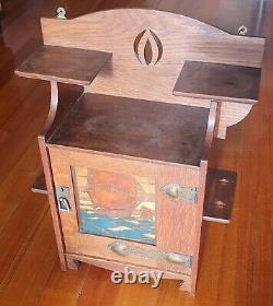 Shapland & Petter of Barnstaple ARTS & CRAFTS Smoking & Pipe Wall Cabinet