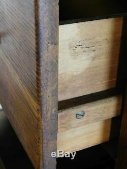 Shaw-Walker Antique Oak 4 Drawer File Cabinet