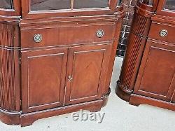 Sheraton style vintage Mahogany china corner cabinet cupboard 2 available