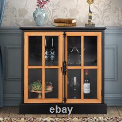 Sideboard Buffet Cabinet with Glass Door Display Cabinet Accent Storage Cabinet